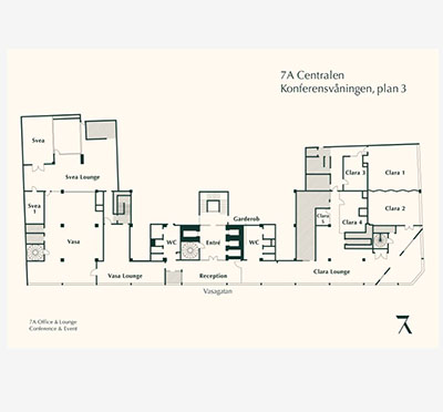 7A Vasagatan Planritning
