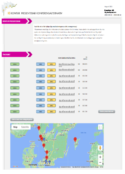 Exempel med översikt i presentation av anläggningsförslag